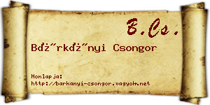 Bárkányi Csongor névjegykártya